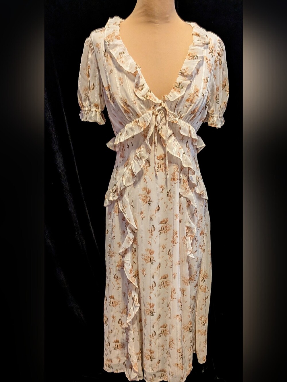 STORIA NWT Romantic Ruffled Fairy Dress 1930s Style  Medium